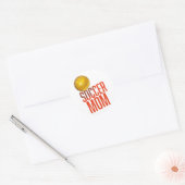 Voetbal mam ronde sticker (Envelop)