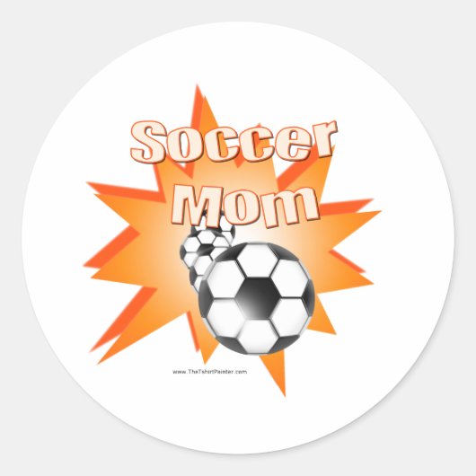 Voetbal mam ronde sticker (Voorkant)
