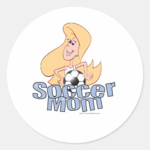 Voetbal mam ronde sticker