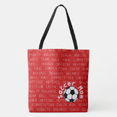 Voetbal Mam Rood over Al Print Bag Tote Bag (Voorkant)