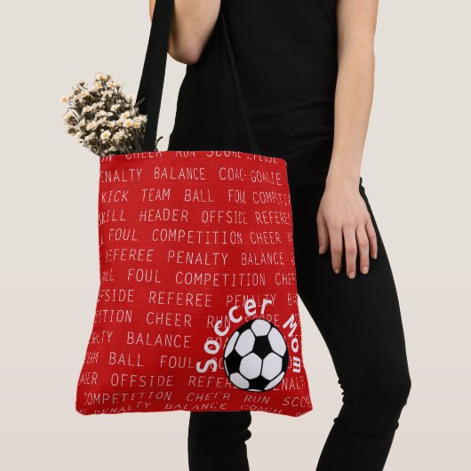 Voetbal Mam Rood over Al Print Bag Tote Bag (Dichtbij)
