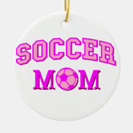 Voetbal mam tekening en tekst allemaal roze keramisch ornament