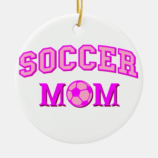 Voetbal mam tekening en tekst allemaal roze keramisch ornament (Voorkant)