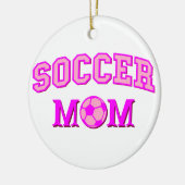 Voetbal mam tekening en tekst allemaal roze keramisch ornament (Links)