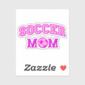 Voetbal mam tekening en tekst allemaal roze sticker (Vel)