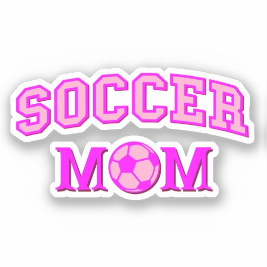 Voetbal mam tekening en tekst allemaal roze sticker (Voorkant)