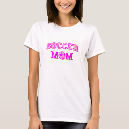 Voetbal mam tekening en tekst allemaal roze t-shirt