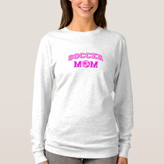 Voetbal mam tekening en tekst allemaal roze t-shirt (Voorkant)