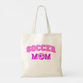 Voetbal mam tekening en tekst allemaal roze tote bag (Achterkant)