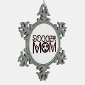 Voetbal mam tin sneeuwvlok ornament (Links)