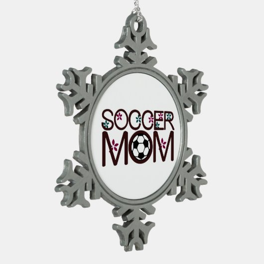 Voetbal mam tin sneeuwvlok ornament (Links)