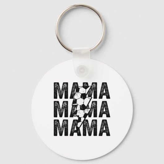 Voetbal Mama Bedrukte Bliksemschicht Moeder Sleutelhanger (Voorkant)