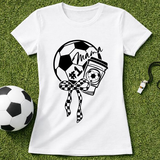 Voetbal Mama Coffee Bow Stijl T-shirt