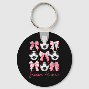Voetbal Mama Coquette Roze Strik Vrouwen Outfit Sleutelhanger