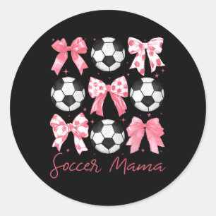 Voetbal Mama Coquette Roze Strik Women Outfit Ronde Sticker