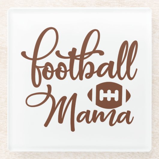 Voetbal Mama Glazen Onderzetter (Voorkant)