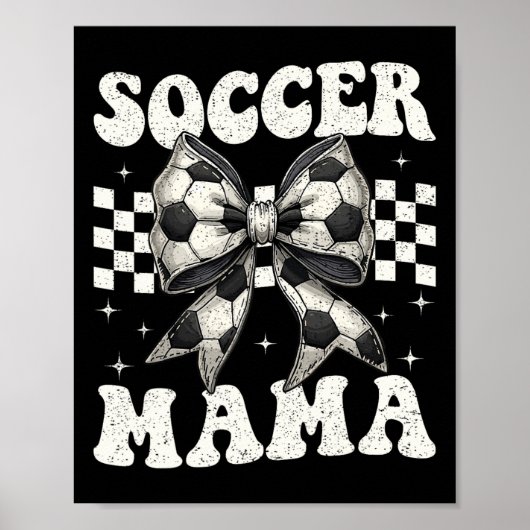 Voetbal Mama Grappige Coquette Strik Moeder Moeder Poster (Voorkant)
