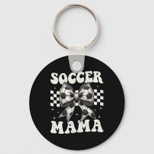 Voetbal Mama Grappige Coquette Strik Moeder Moeder Sleutelhanger