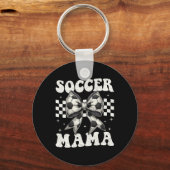 Voetbal Mama Grappige Coquette Strik Moeder Moeder Sleutelhanger (Voorkant)