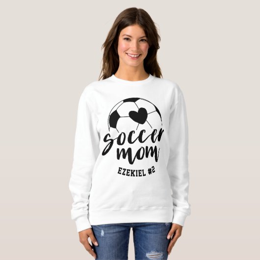 Voetbal Mama Hartbal Gepersonaliseerde Gift voor M Trui (Voorkant volledig)