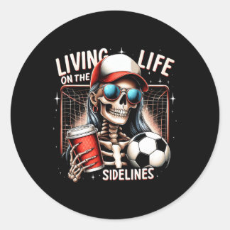 Voetbal Mama Moeder Leven Op De Zijlijn Moederdag Ronde Sticker