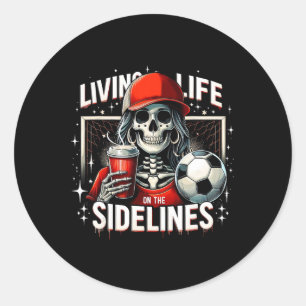 Voetbal Mama Moeder Leven Op De Zijlijn Moedersdag Ronde Sticker