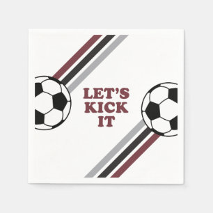 Voetbal Maroon Strepen Laten we het vieren Verjaar Servet