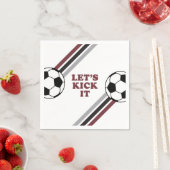 Voetbal Maroon Stripes Laten we het Verjaardag Sch Servet (Insitu)