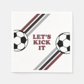 Voetbal Maroon Stripes Laten we het Verjaardag Sch Servet (Voorkant)