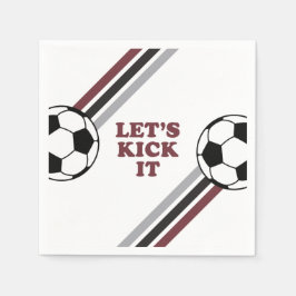 Voetbal Maroon Stripes Laten we het Verjaardag Sch Servet