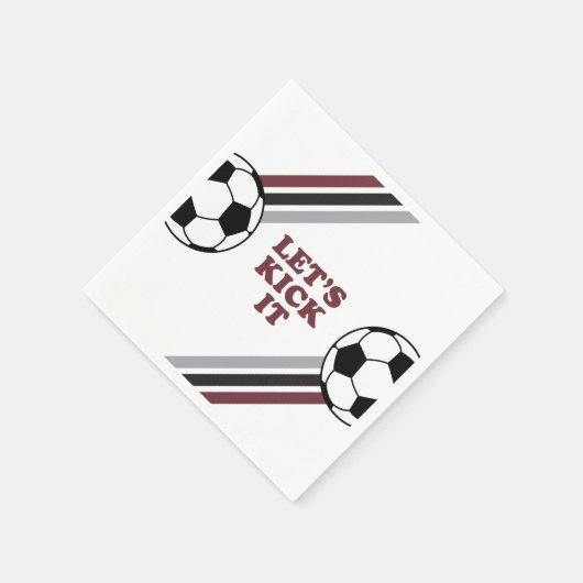 Voetbal Maroon Stripes Laten we het Verjaardag Sch Servet (Hoek)