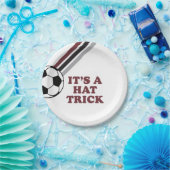 Voetbal Maroon Stripes Pet Trick 3e Verjaardag Papieren Bordje (Feest)