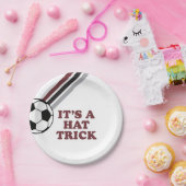 Voetbal Maroon Stripes Pet Trick 3e Verjaardag Papieren Bordje (Feest)