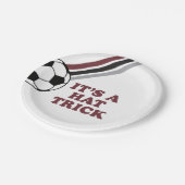 Voetbal Maroon Stripes Pet Trick 3e Verjaardag Papieren Bordje (Gekanteld)