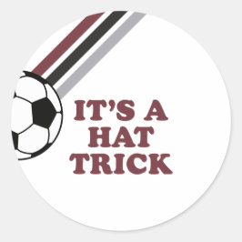 Voetbal Maroon Stripes Pet Trick 3e Verjaardag Ronde Sticker