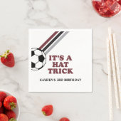 Voetbal Maroon Stripes Pet Trick 3e Verjaardag Servet (Insitu)