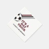 Voetbal Maroon Stripes Pet Trick 3e Verjaardag Servet (Hoek)