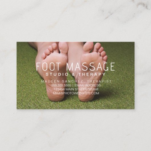 Voetbal Massage Therapist Soles of Feet Visitekaartje (Voorkant)