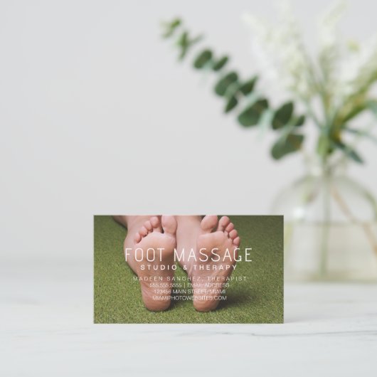 Voetbal Massage Therapist Soles of Feet Visitekaartje (Staand voorkant)