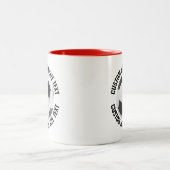 Voetbal & Medium Tekst Rood 325ml Custom Tweekleurige Koffiemok (Center)