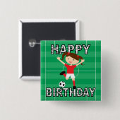 Voetbal meisje 1 Rood en wit Vierkante Button 5,1 Cm (Voorkant /achterkant)