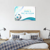VOETBAL MEISJE Aqua Bat Mitzvah Inlogbord Canvas Afdruk (Insitu (Slaapkamer))