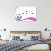 VOETBAL MEISJE Bat Mitzvah Inlogbord Canvas Afdruk (Insitu (Slaapkamer))