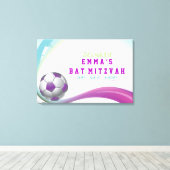 VOETBAL MEISJE Bat Mitzvah Inlogbord Canvas Afdruk (Insitu (Houten vloer))