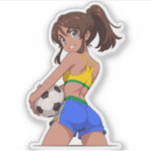 Voetbal Meisje Brazilië Sticker (Voorkant)