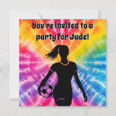 Voetbal Meisje Gepersonaliseerde Stropdas-Dye Rege Kaart (Voorkant)