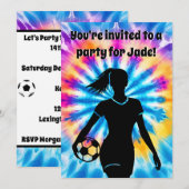 Voetbal Meisje Gepersonaliseerde Stropdas-Dye Rege Kaart (Voorkant / Achterkant)