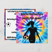 Voetbal Meisje Gepersonaliseerde Stropdas-Dye Rege Kaart (Voorkant / Achterkant)