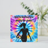 Voetbal Meisje Gepersonaliseerde Stropdas-Dye Rege Kaart (Staand voorkant)