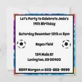 Voetbal Meisje Gepersonaliseerde Stropdas-Dye Rege Kaart (Achterkant)